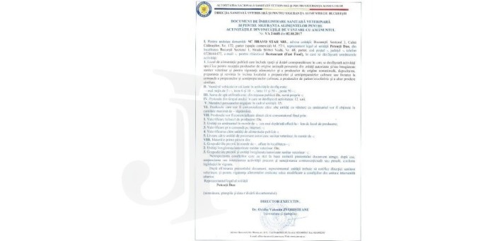 Autorizatii sanitare veterinare