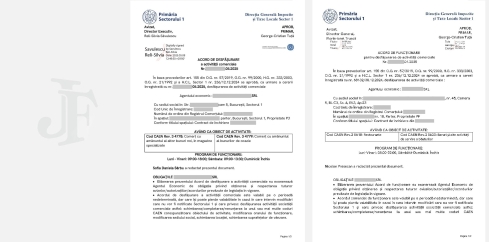 Acordul de Funcționare și Acordul de Desfășurare a Activităților